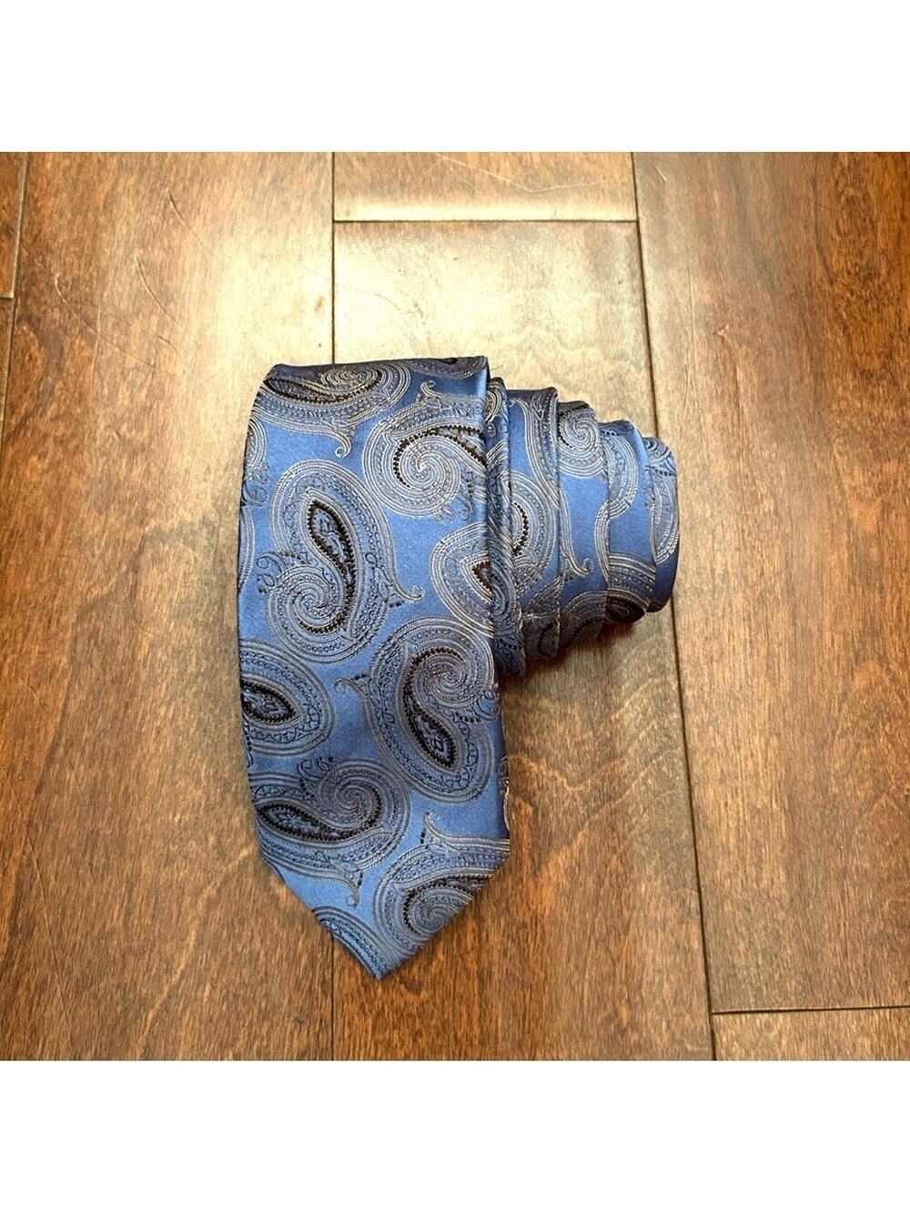 Santorelli Men’s 100% Silk Purple Paisley Woven Tie, Hand Made in Italy
